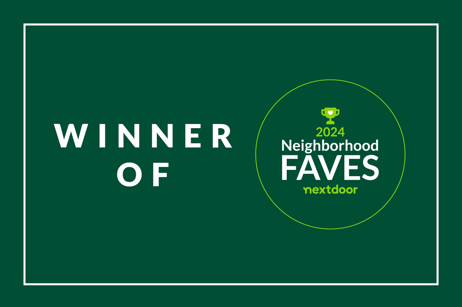 Nextdoor Neighborhood Fave award